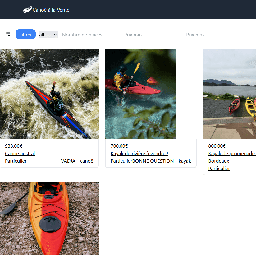 Aperçu du projet Canoe for sale