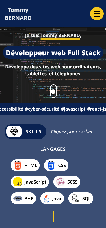 Aperçu du projet portfolio